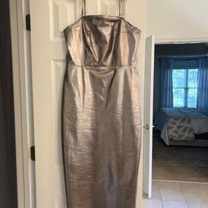 Avec Les Filles Metallic Silver/Brown Dress